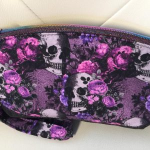 Skull and roses clutch purse
